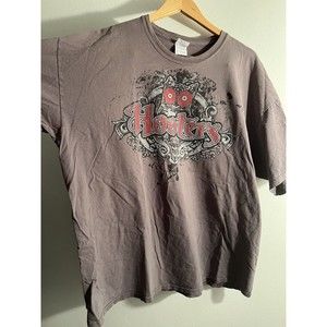 Gildan Hooters Cape Coral Florida Gray Tshirt Owl Logo size 2XL Short sleeve